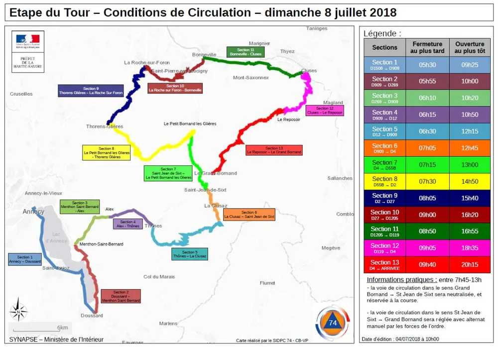 Etape du Tour : circulation coupée dimanche matin